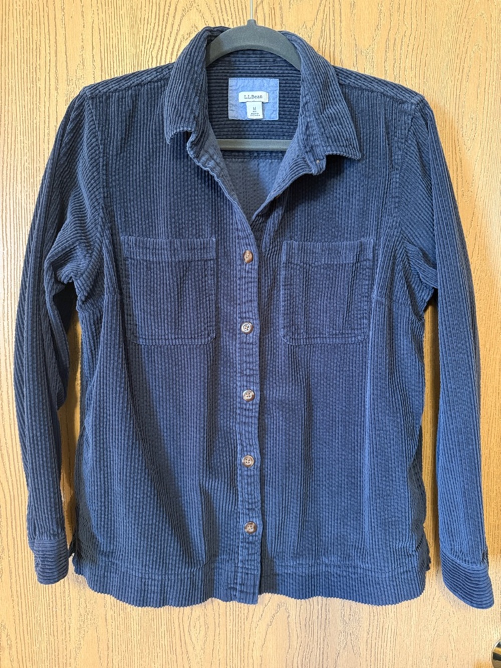 L.L. Bean Dark Blue Corduroy Button-Down Shirt